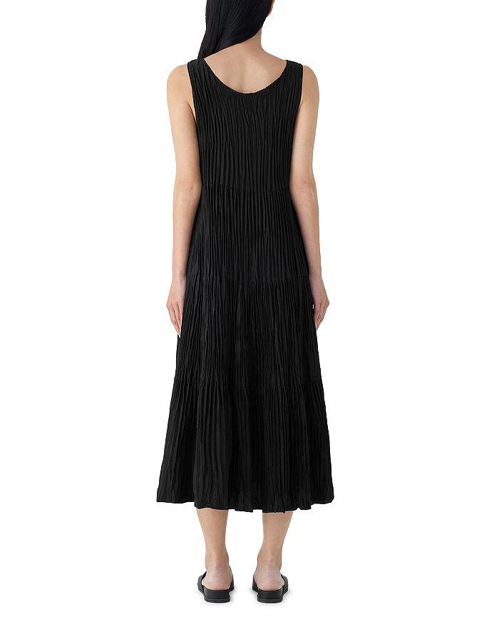 Eileen Fisher Crinkle Silk Tiered Midi Dress 3