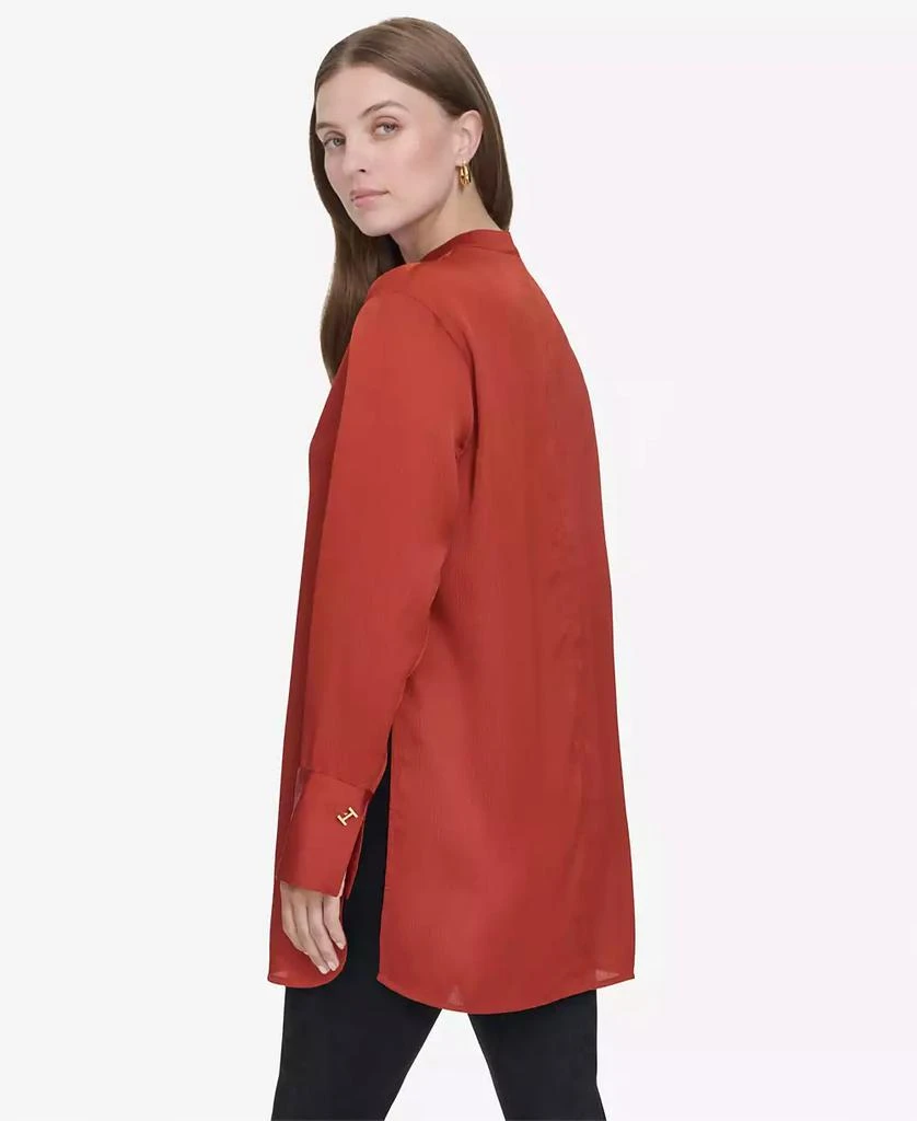 HALSTON Women's Band-Collar Blouse 2