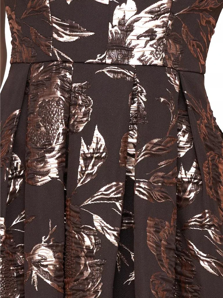 Kay Unger Theodora Floral Metallic Jacquard Sleeveless Gown 6