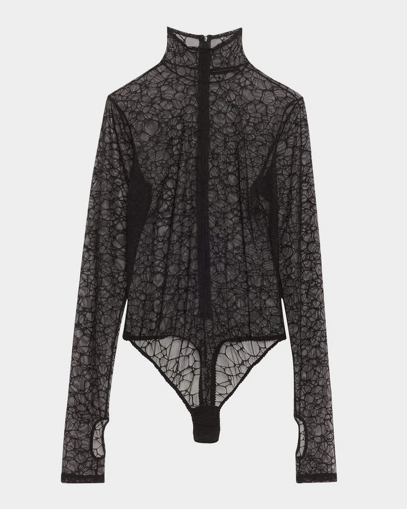 Kiki De Montparnasse Crystalline Turtleneck Lace Bodysuit 1