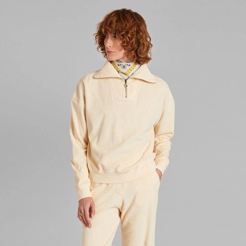 L'Exception Paris Corduroy trucker neck sweatshirt Crème L'EXCEPTION PARIS 1