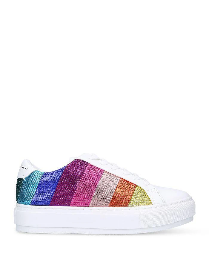 KURT GEIGER LONDON Women's Laney Stripe Embellished Platform Sneakers 4