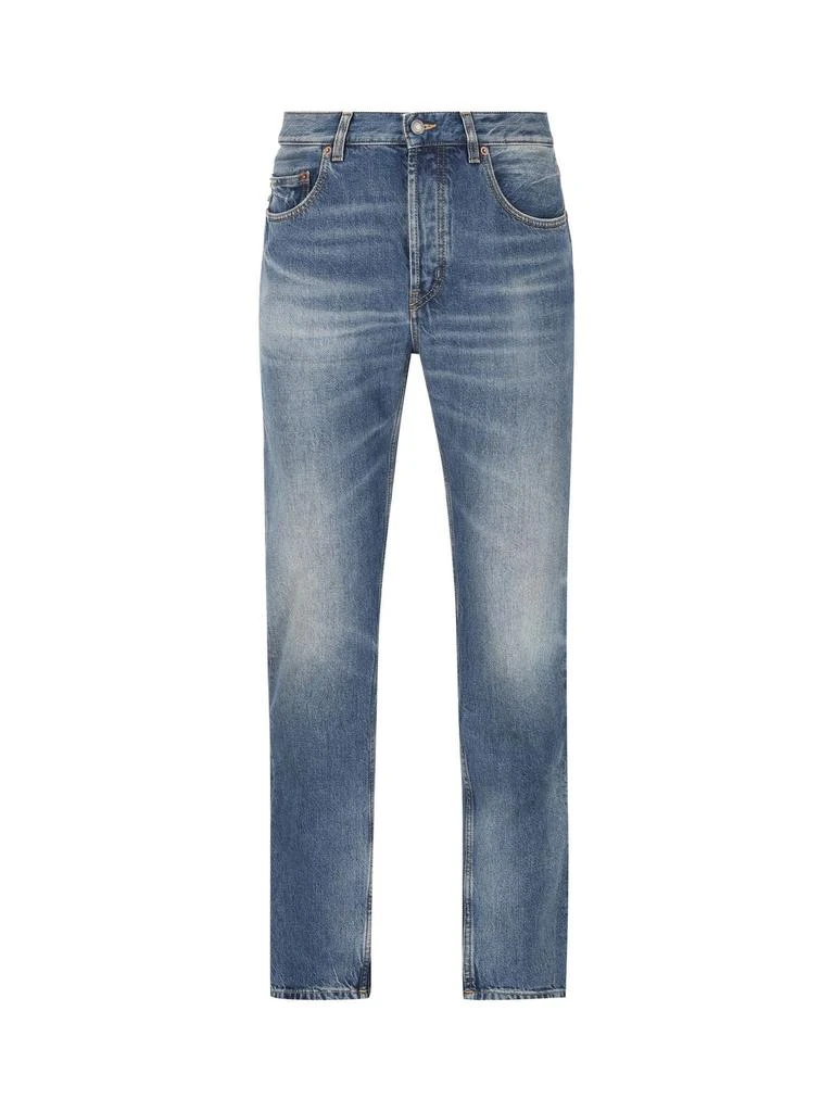 Saint Laurent Saint Laurent Logo Patch Straight Leg Jeans 1