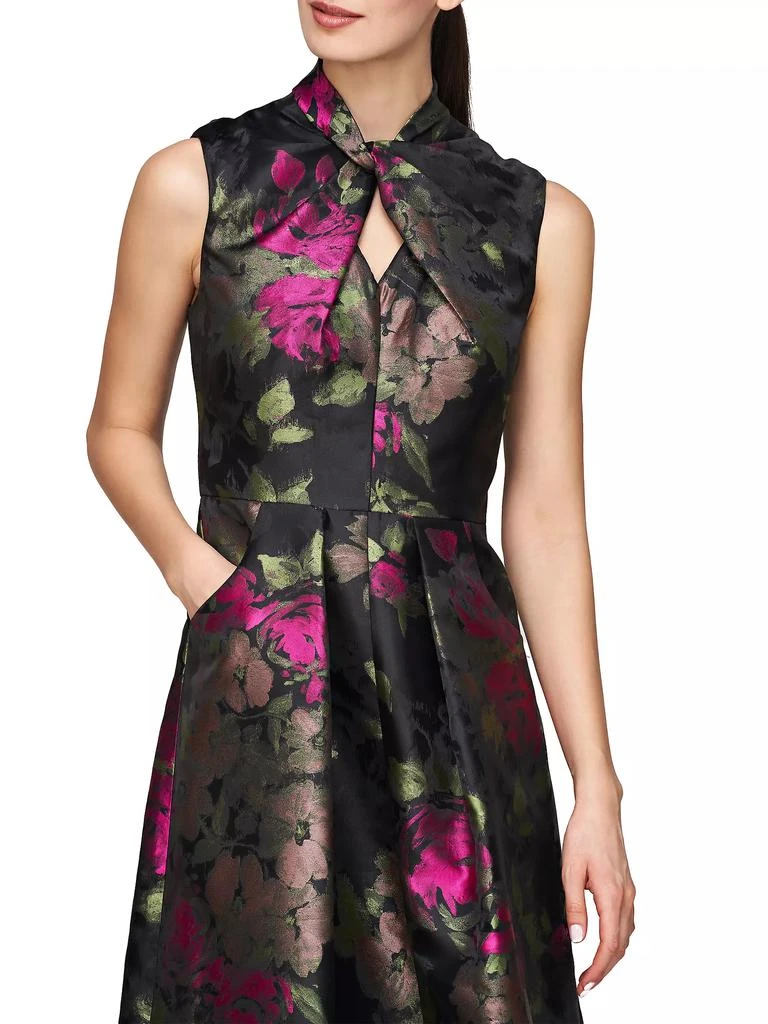 Kay Unger Rosemarie Floral Jacquard Cocktail Dress 5