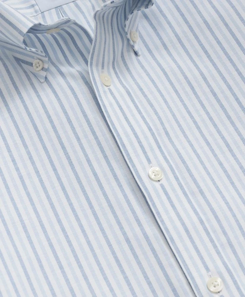 Brooks Brothers Stretch Cotton Non-Iron Oxford Polo Button-Down Collar, Alternating Stripe Shirt 2