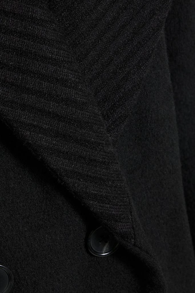 Paige Dianna double-breasted ribbed-knit paneled felt coat 4
