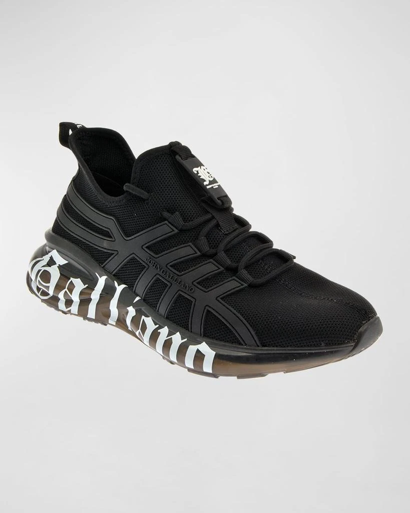 John Galliano Paris Men's Logo Runner Fabric Upper Sneakers 2