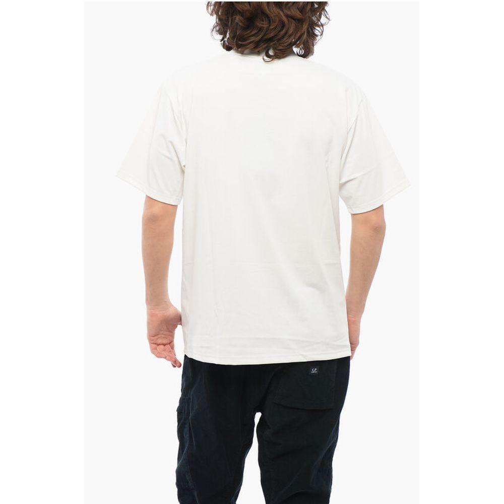 Needles Solid Color Mock-Neck T-Shirt with ButterflyEmbroidery