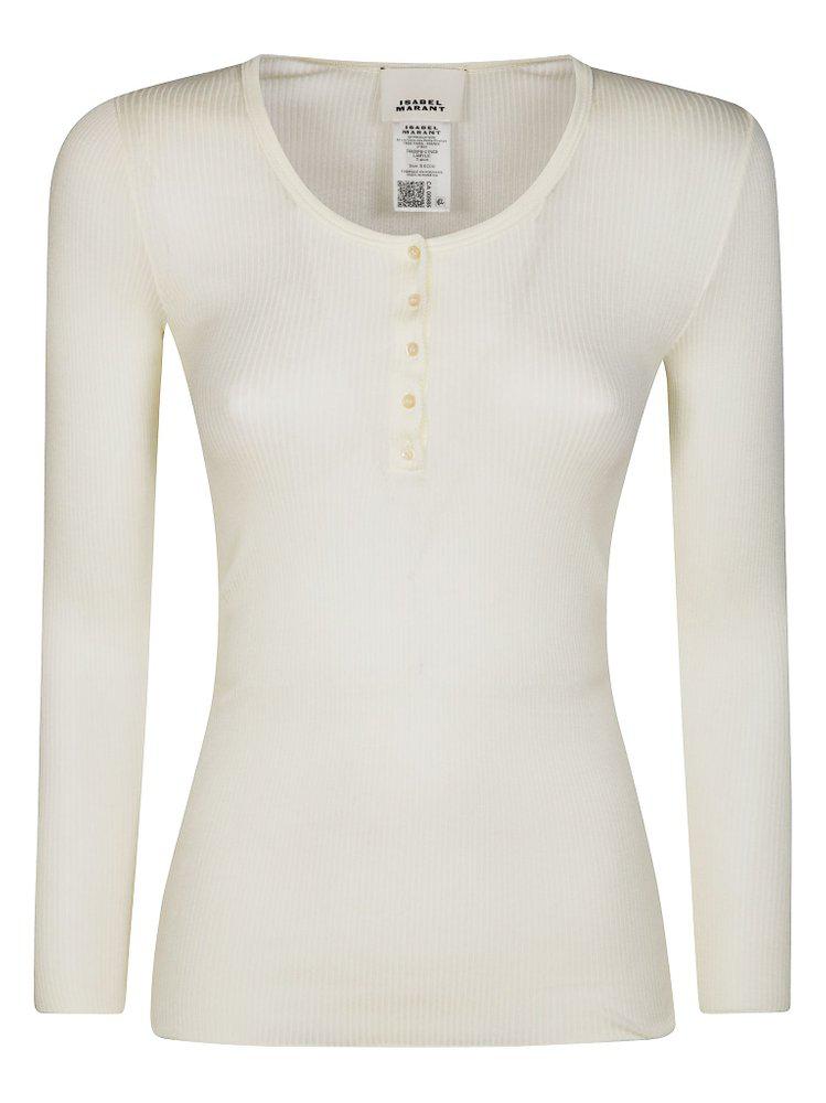 Isabel Marant Isabel Marant Lamylic Long-Sleeved Ribbed Top