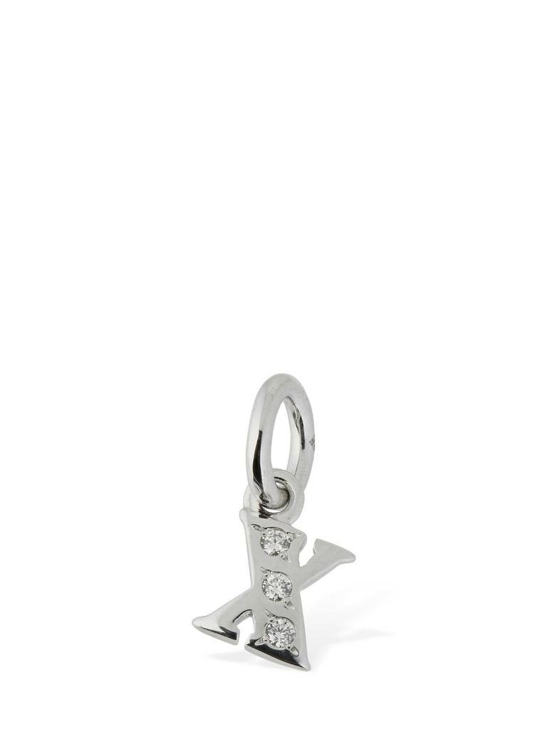 Dodo 18kt White Gold X Charm W/ Diamonds