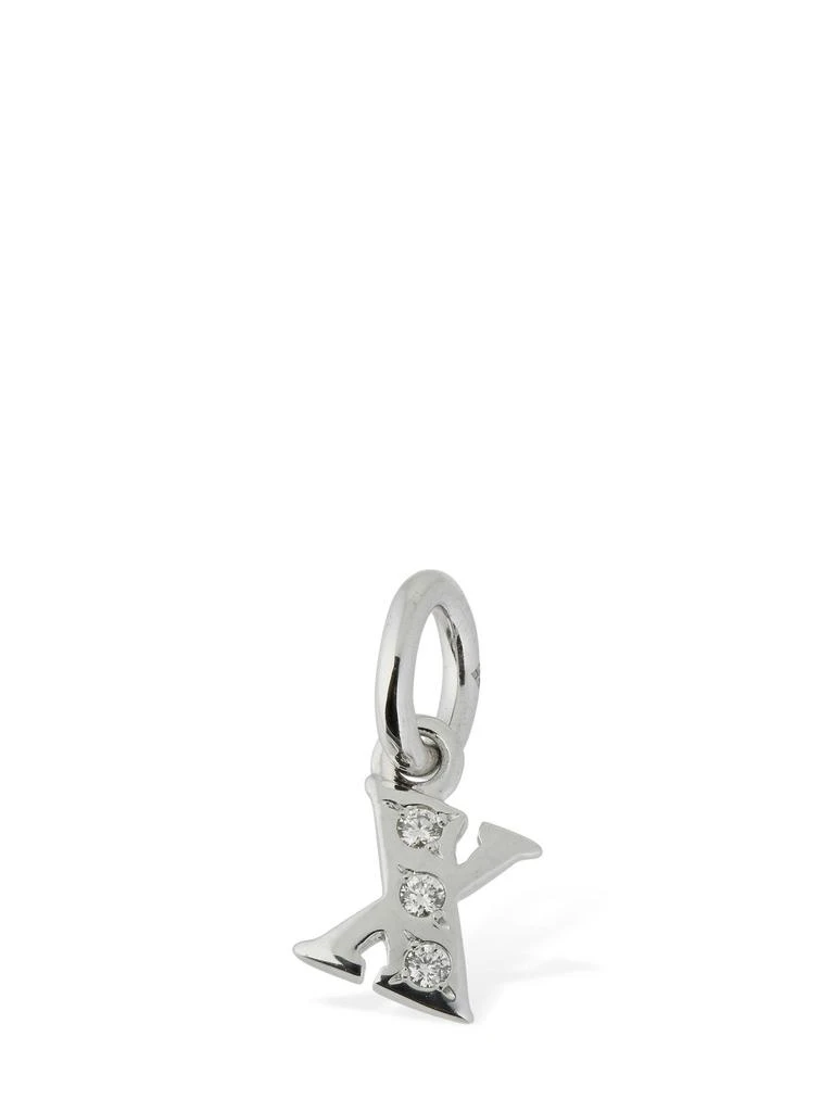 Dodo 18kt White Gold X Charm W/ Diamonds 1