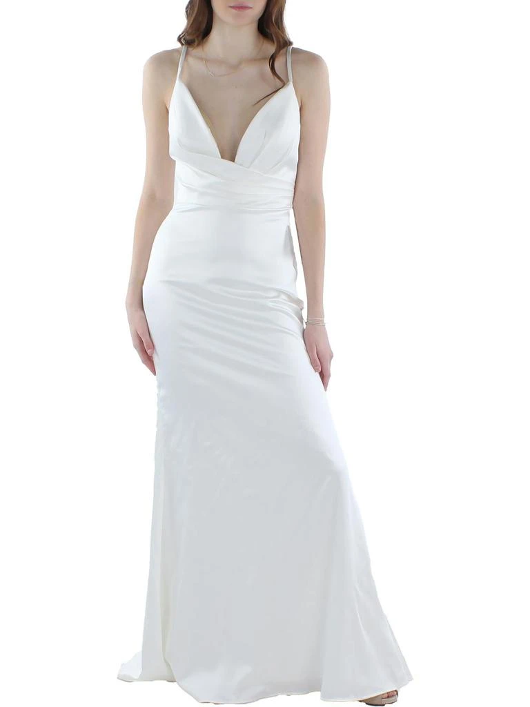 Mac Duggal Womens Pleated Sleeveless Evening Dress 1
