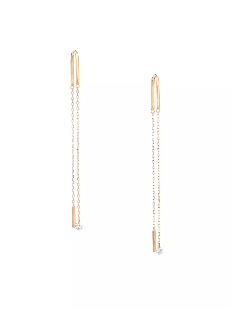 Persée Danaé 18K Yellow Gold & 0.1 TCW Diamond Chain Earrings