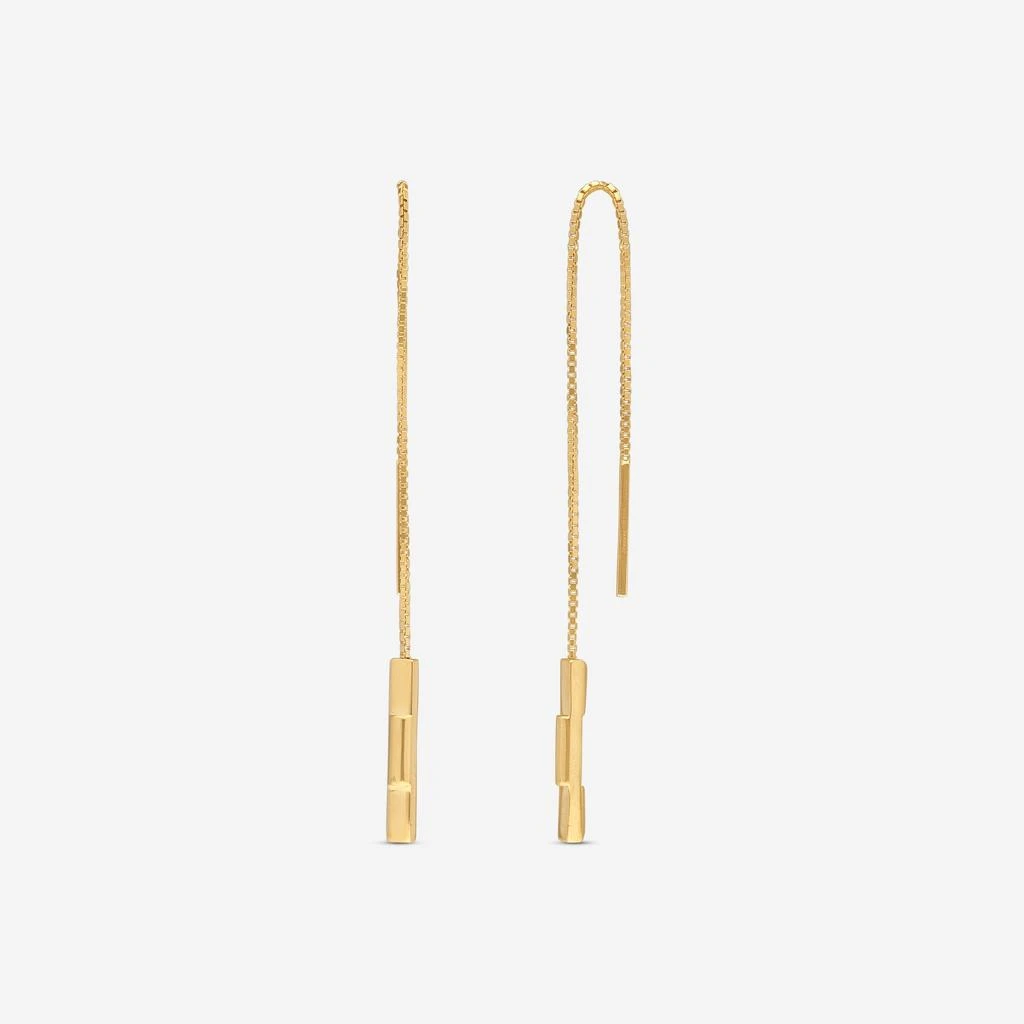 Gucci Gucci Link to Love 18K Yellow Gold Chain Bar Drop Earrings YBD66211500100U-copy 2