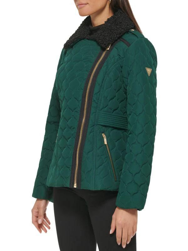 Guess Faux Fur Lined Notch Lapel Quilted Jacket 3