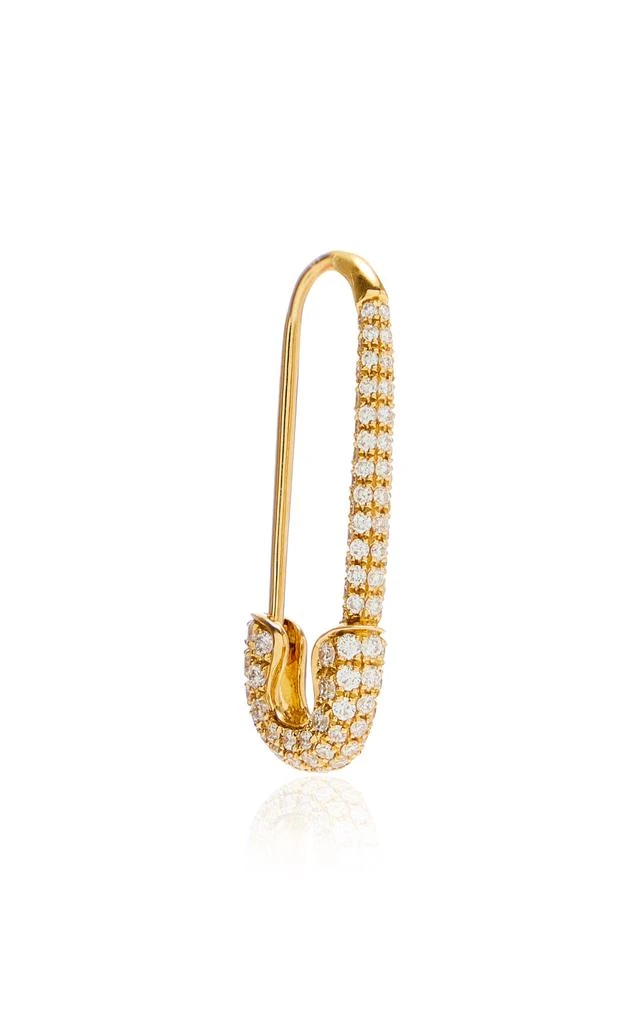 Anita Ko Anita Ko - 18K Yellow Gold Diamond Single Safety Pin Earring - Right Side - Gold - OS - Moda Operandi - Gifts For Her 1