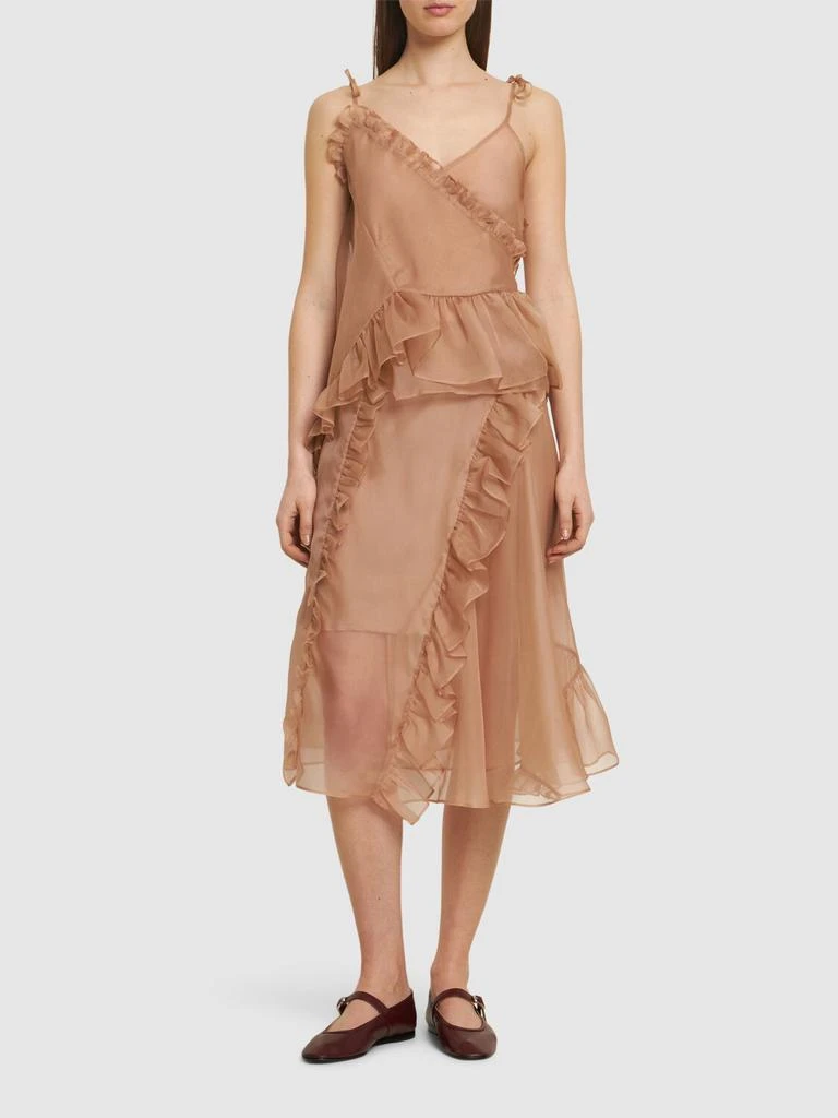 CECILIE BAHNSEN Adelina Silk Organza Midi Skirt 1
