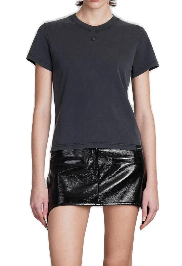 Courrèges Courrèges Logo Embroidered Crewneck T-Shirt 1