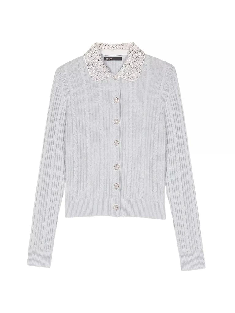 Maje Cardigan with Jewellery Collar 1
