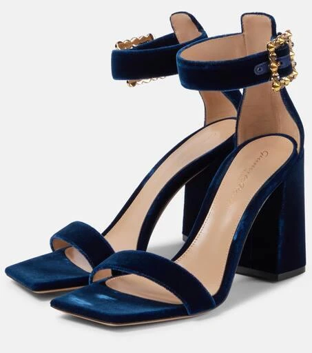 Gianvito Rossi Wondy embellished velvet sandals 5