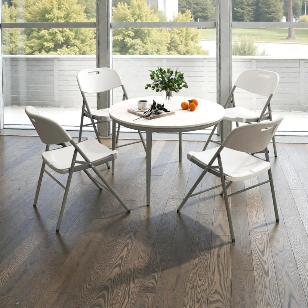 Hivvago Four-Piece Folding Chair Set Featuring Durable Metal Frame and Easy-Grip Handle