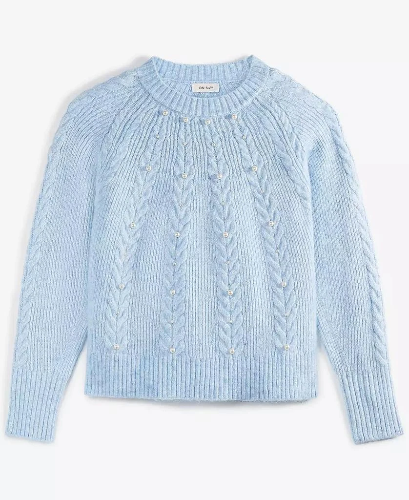On 34th Women's Crewneck Faux-Pearl Embellished Sweater, Exclusively at Macy's 7