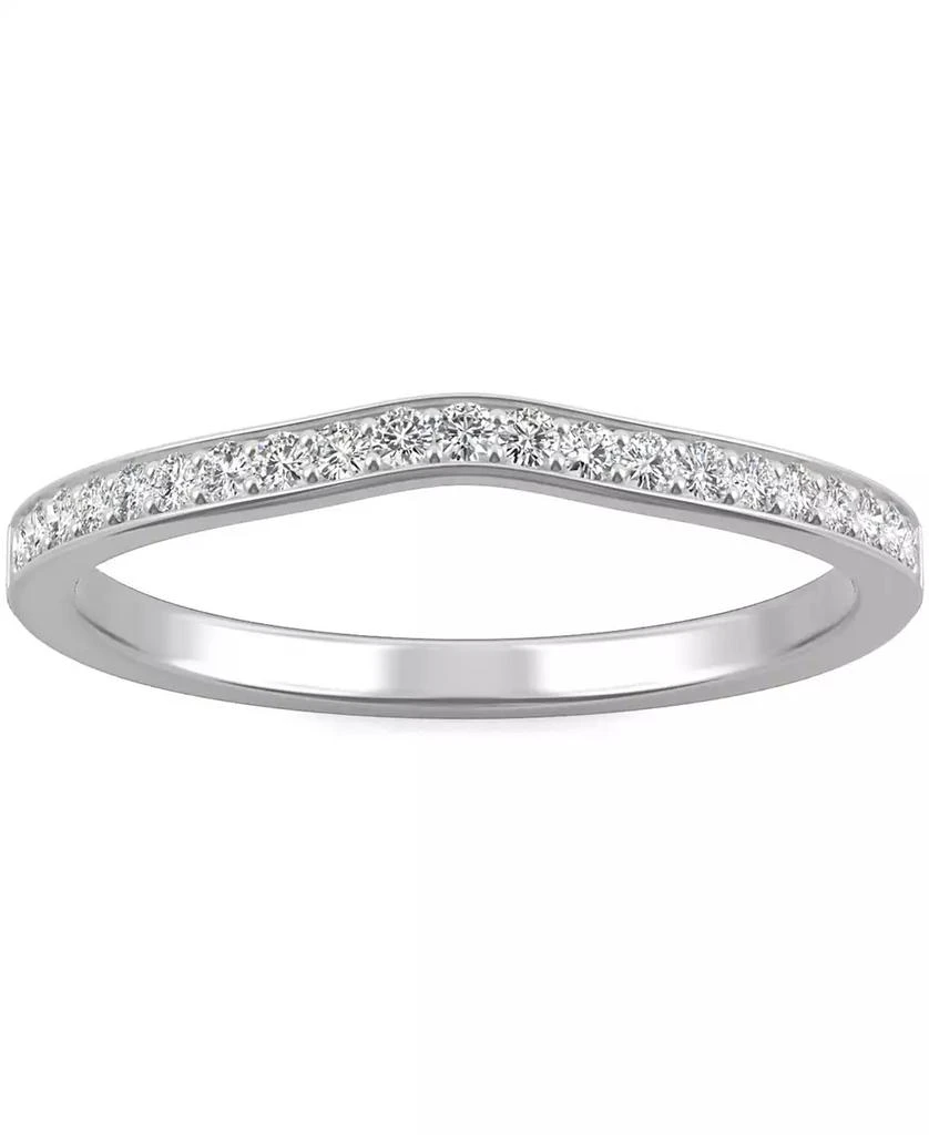 Charles 
Colvard Moissanite V-Shape Wedding Band (1/5 ct. t.w. DEW) in 14k White Gold 1