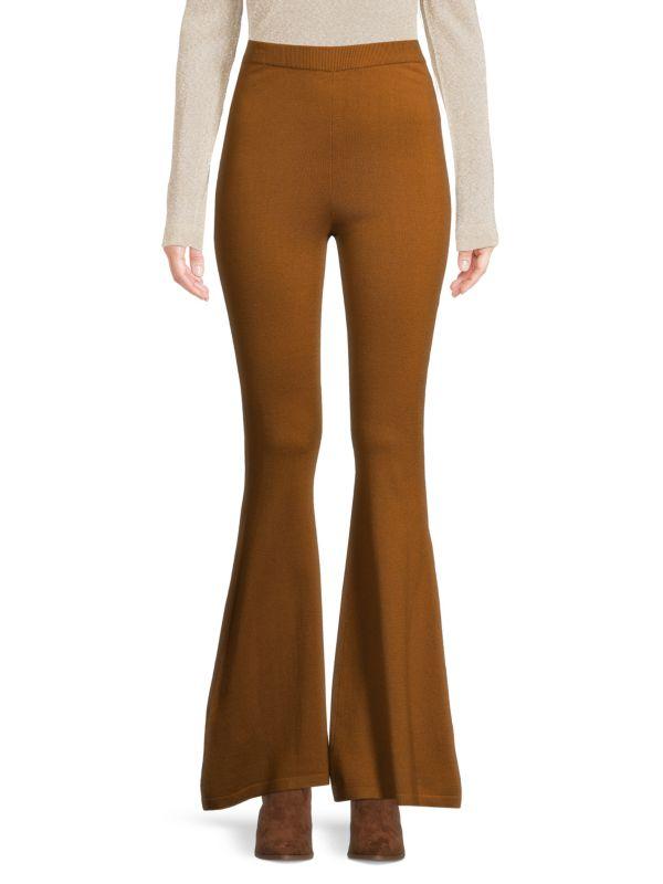 Victor Glemaud High Rise Wide Leg Wool Blend Pants