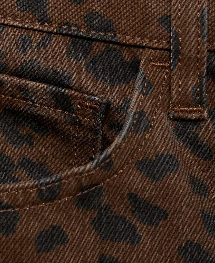 Mango Women's Leopard-Print Straight Jeans