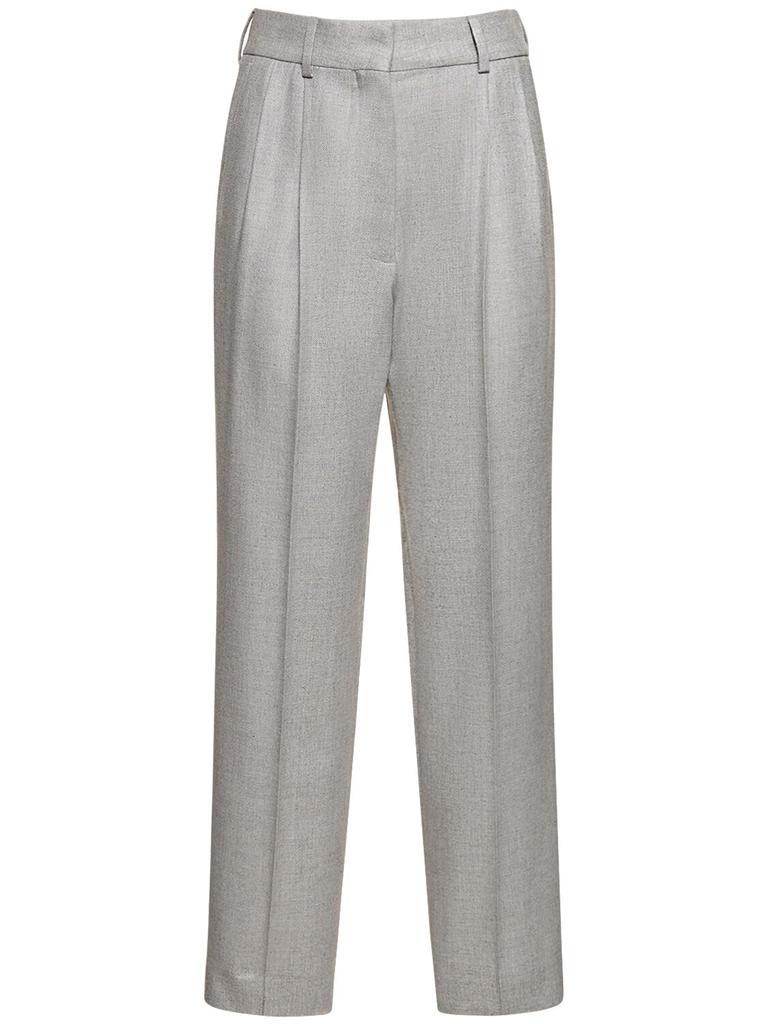 BLAZÉ MILANO Alithia Stone Fox Silk & Wool Pants