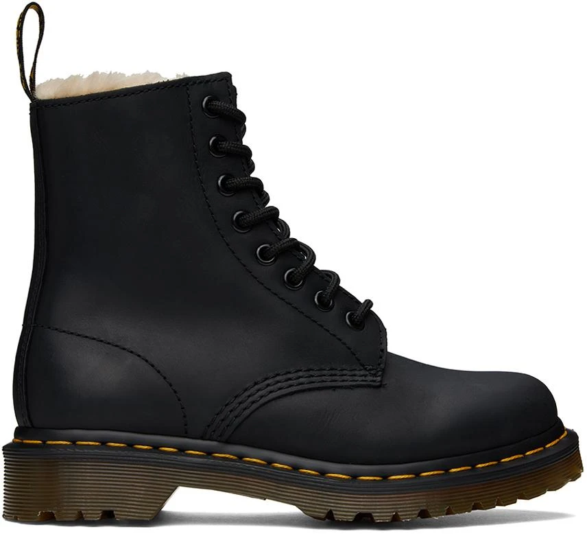 Dr. Martens Black 1460 Faux Fur Lined Boots 1