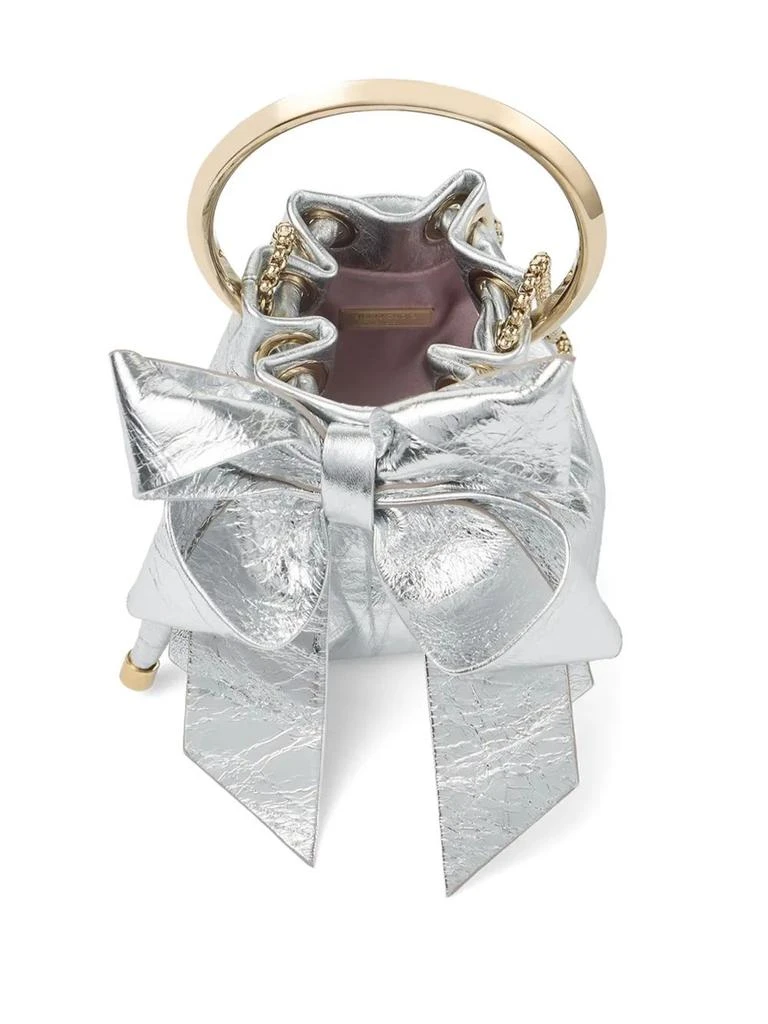 Jimmy Choo VINTAGE SILVER MICRO BONBON BAG WITH BOW 3