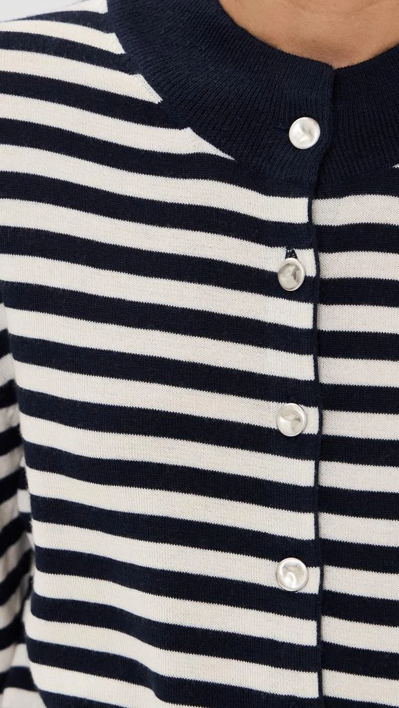 Brandon Maxwell Striped Shrunken Cardigan With Smashed Buttons 6