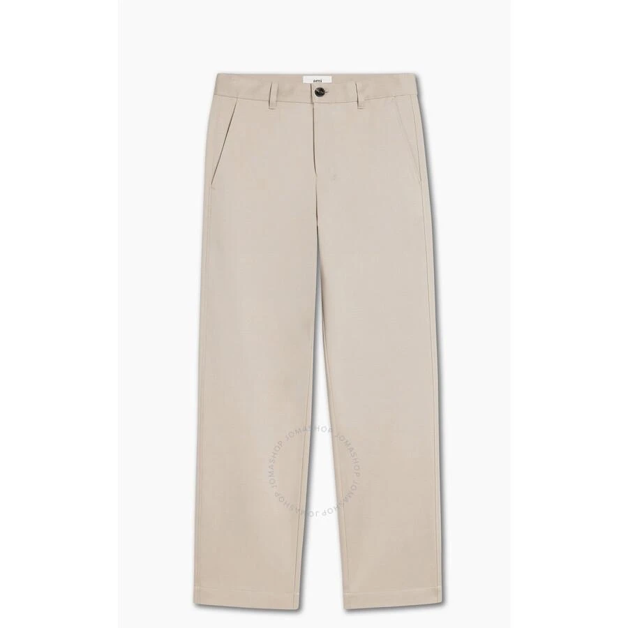 AMI Men
s Beige Ami Paris Straight Chino Trousers