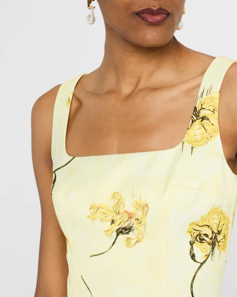 Emilia Wickstead Shiloh Square-Neck Genzianella Print Midi Dress 5
