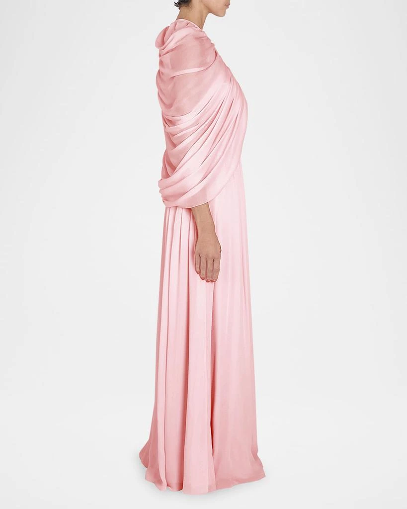 Giambattista Valli Keyhole Draped Cape Silk Gown 4