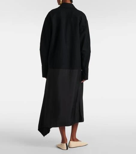 Jil Sander Asymmetric wool-trimmed shirt dress 3