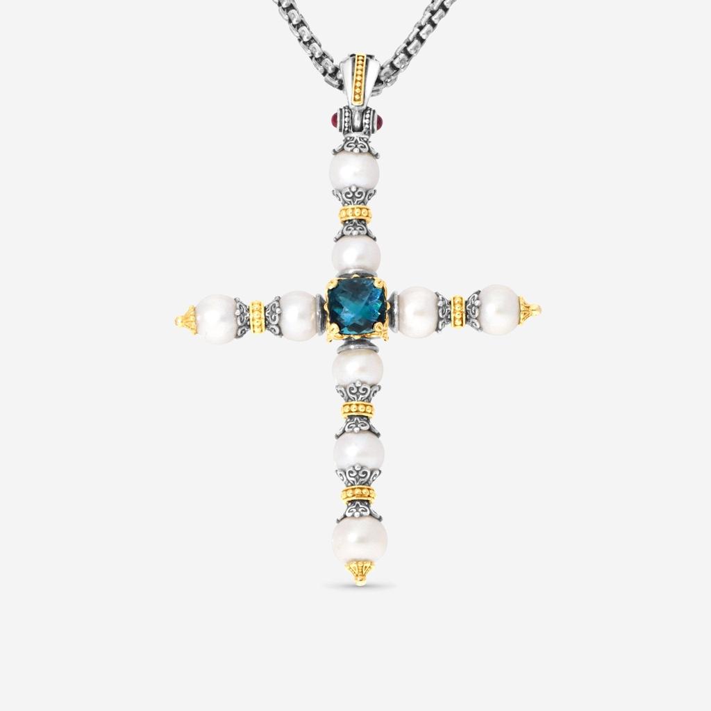 Konstantino Konstantino Kleos Sterling Silver & 18K Yellow Gold Pendant Necklace STMK6981-317-CUT.CHKJ2-131-51