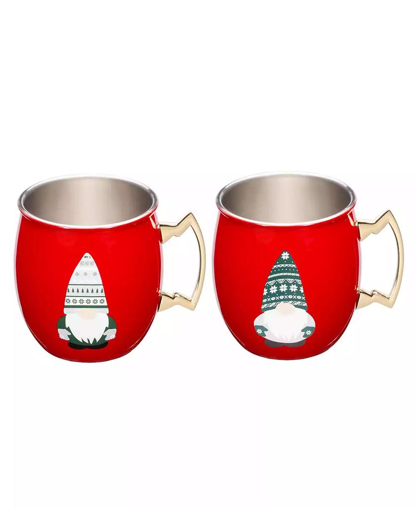 Cambridge Silversmiths Gnome Holiday Moscow Mule Mugs, Set of 2