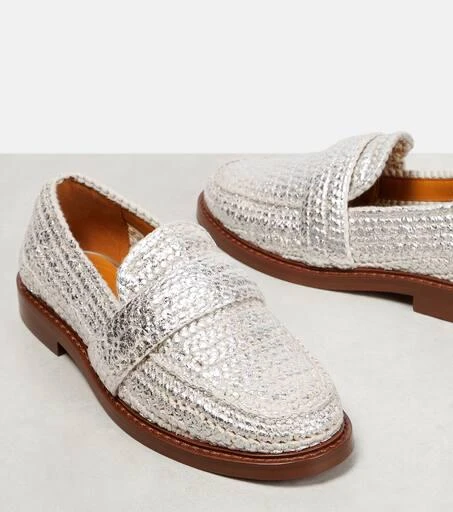 Chloé Kalya metallic crochet loafers 6