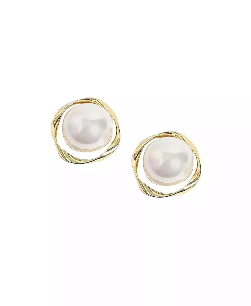 SOHI Gold-Plated Stud Earrings