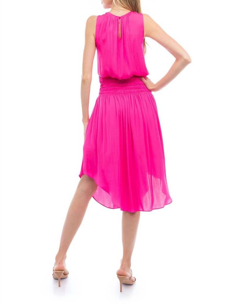 Naked Zebra Naked Zebra - Smocked Flared Midi Dress
