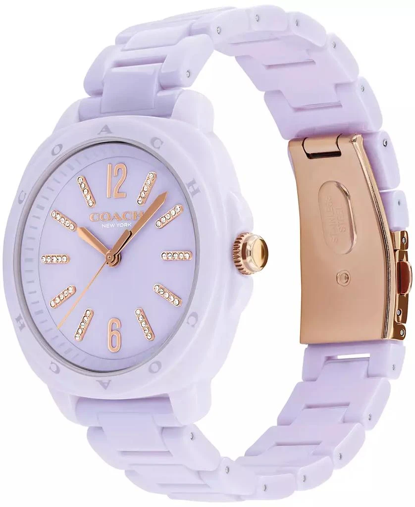 Coach Women's Kitt Lavender Ceramic Bracelet Watch, 38mm 2