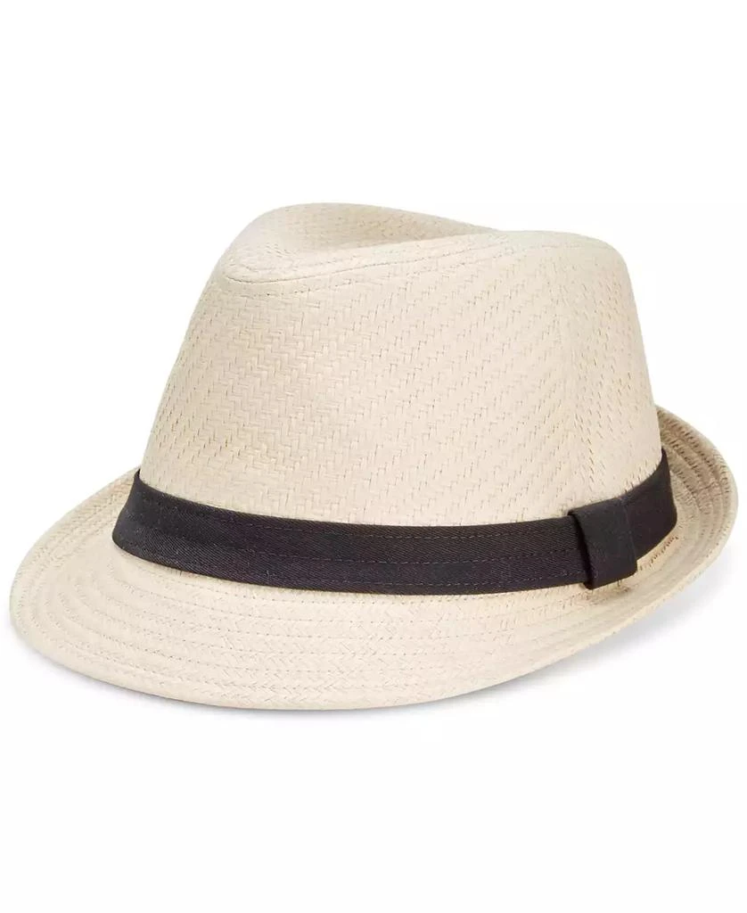 Levi's Men's Classic Flat Brim Straw Cotton Band Fedora 1