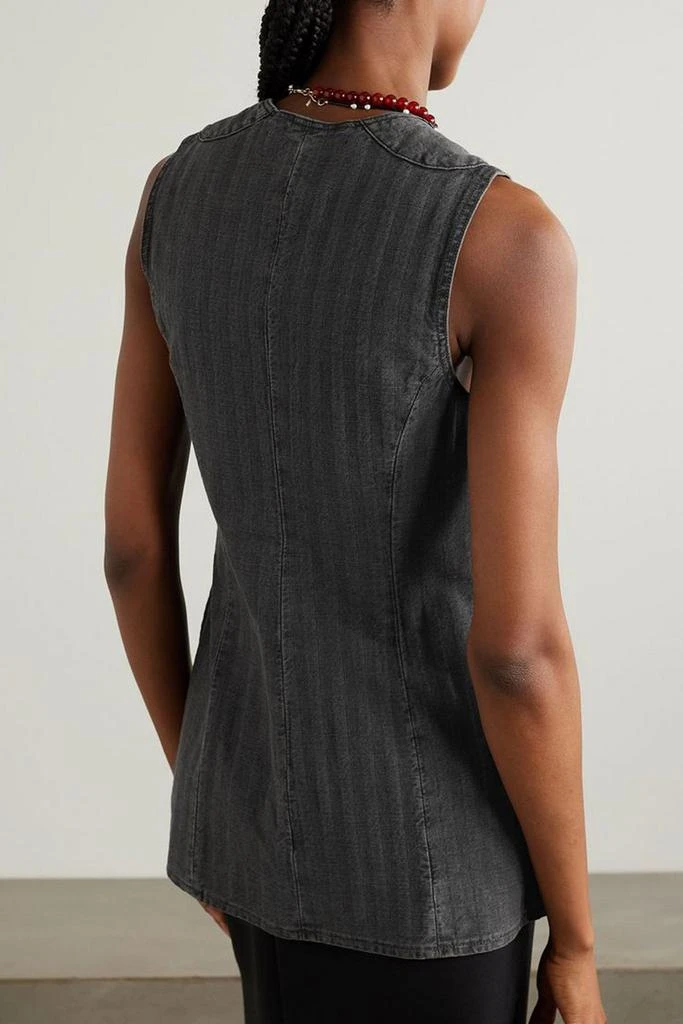 OUR LEGACY Zip-detailed striped denim tank 3