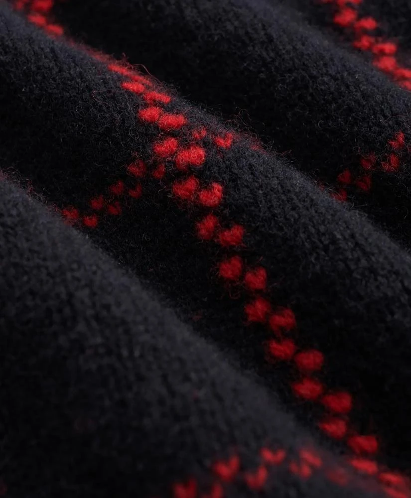 Brooks Brothers Merino Wool Windowpane Intarsia Shawl-Collar Cardigan 3