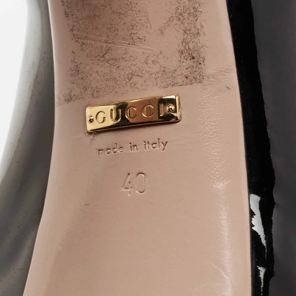 Gucci Gucci Black Patent Leather Peep Toe Platform Pumps Size 40 8