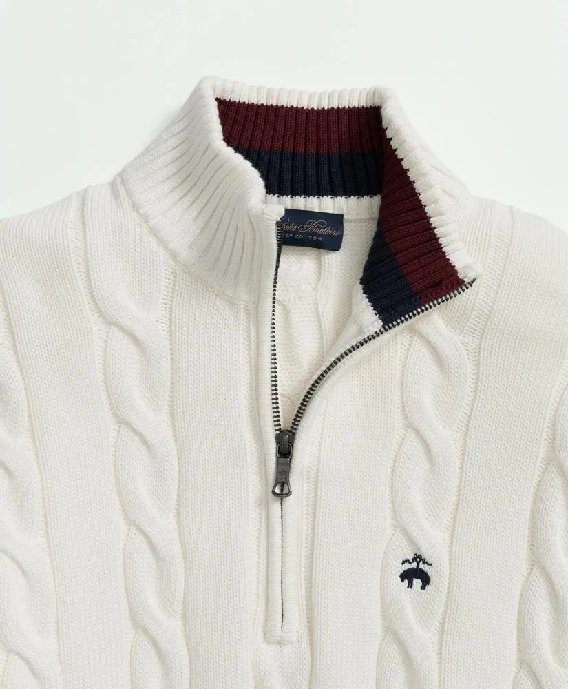 Brooks Brothers Cable Knit Tennis Half-Zip Sweater in Supima® Cotton 2