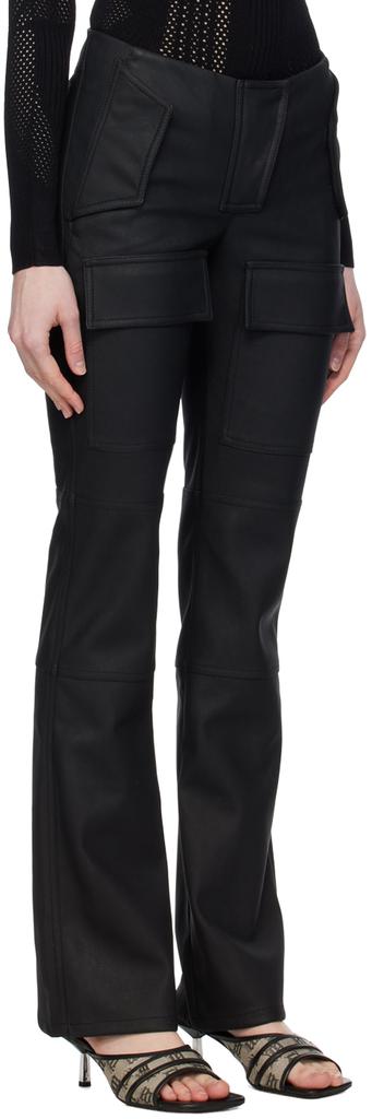 Misbhv Black Moto Faux-Leather Trousers