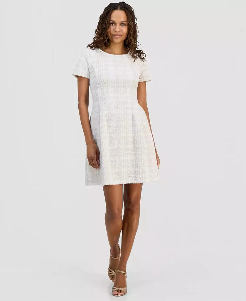 Connected Petite Ponte Front-Tuck Fit & Flare Dress - Dresses & Skirts -  Free Shipping - BeyondStyle